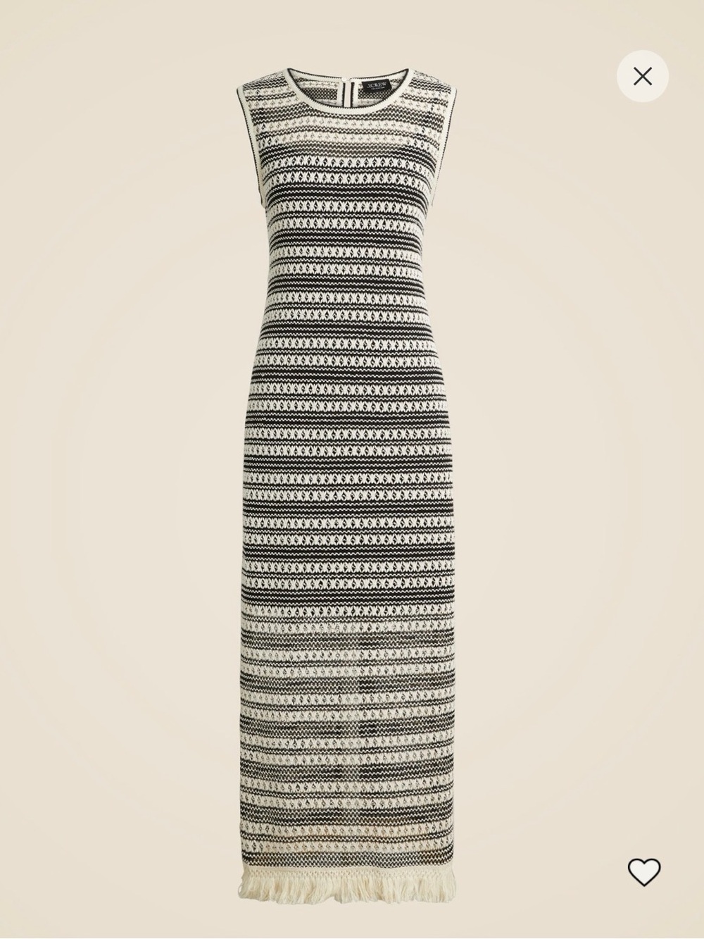 J. Crew Collection crochet midi dress in stripe - black and cream